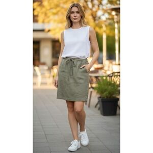 Linen Lilly Morgan Summer Bohemian Hippie Office BusinessCore Midi Skirt Size XL